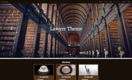 Screenshot of a custom responsive WordPress lawyer theme